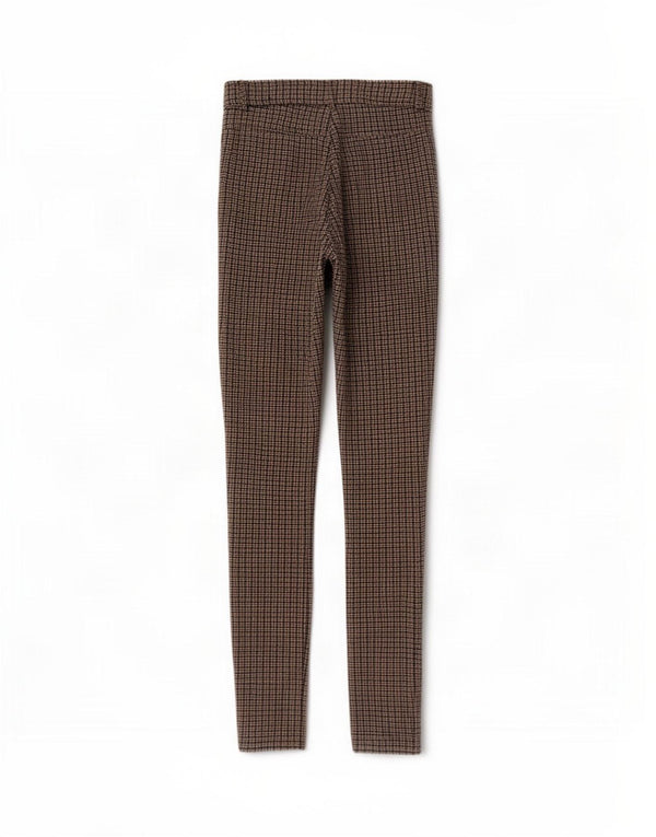 Damskie spodnie typu skinny casual Zara XS W24 L27 Brązowa wiskoza w pepitkę