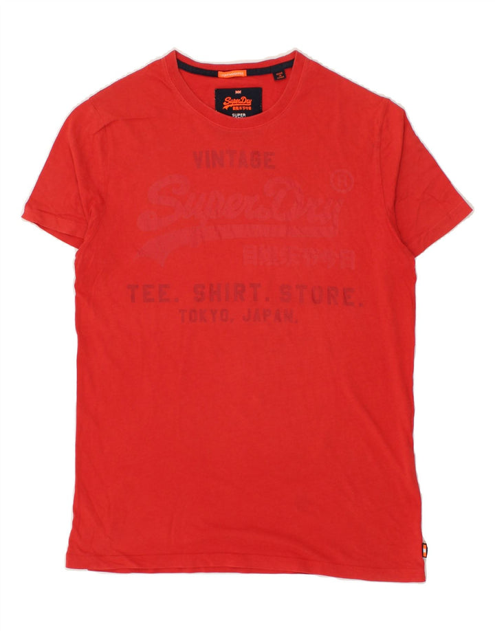 SUPERDRY Mens Graphic T-Shirt Top Medium Red Vintage Superdry and Second-Hand Superdry from Messina Hembry 