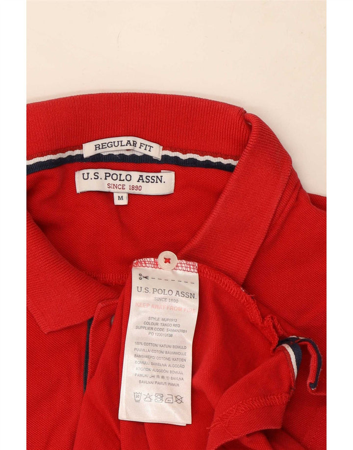 US Polo Assn. Męska koszula graficzna o regularnym kroju, średnio czerwona, bawełniana