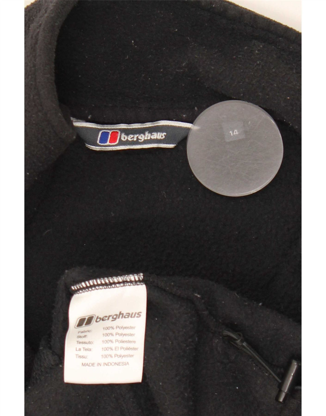 Damska kamizelka polarowa Berghaus UK 14, duża, czarna, poliester