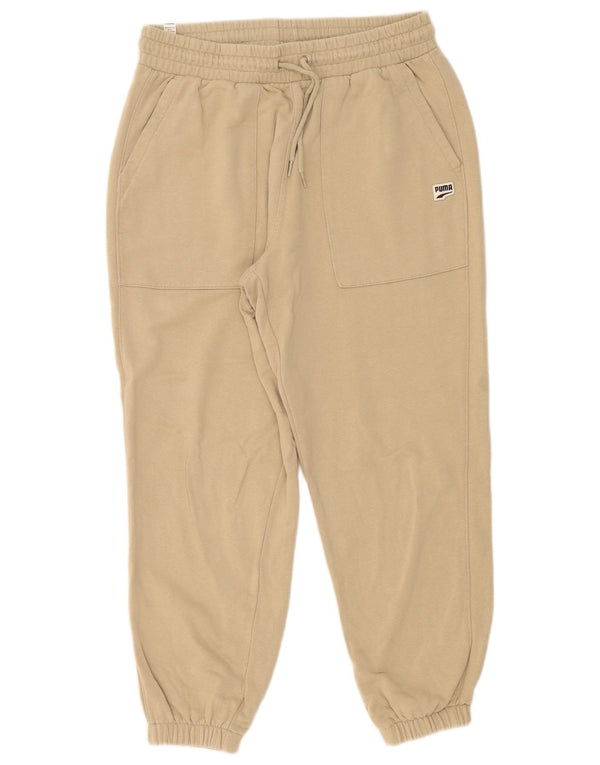 Damskie spodnie dresowe Puma Crop Joggers UK 14 Średnio-beżowa bawełna