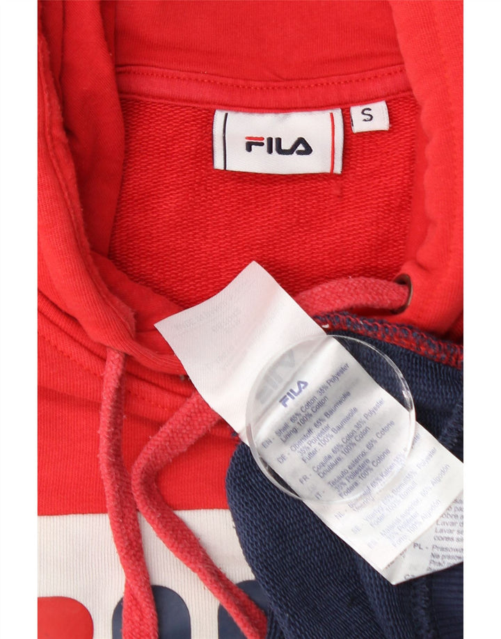 Damska bluza z kapturem FILA z grafiką, mała, wielobarwna, z blokami kolorów