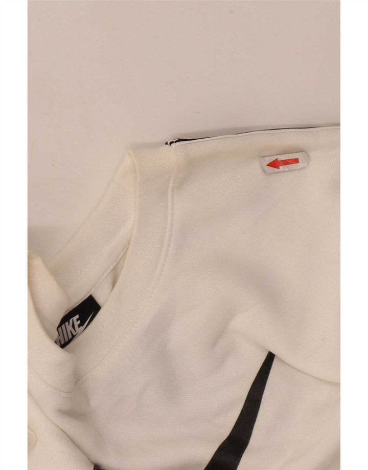Męski sweter z grafiką Nike, duży, biały, bawełniany