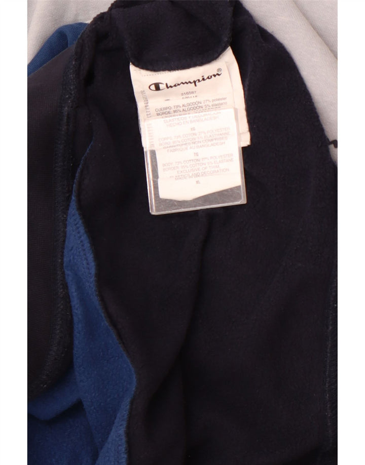 Męski sweter z kapturem CHAMPION XL, wielobarwna bawełna z blokami kolorów