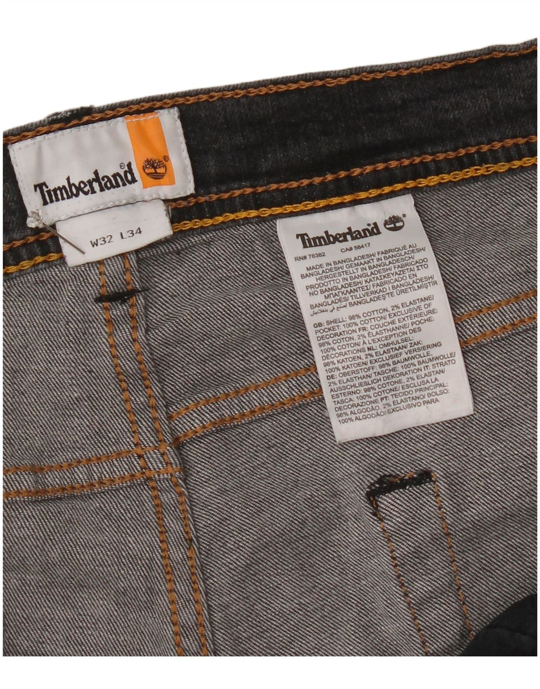 Męskie jeansy Timberland W32 L34 Szara bawełna
