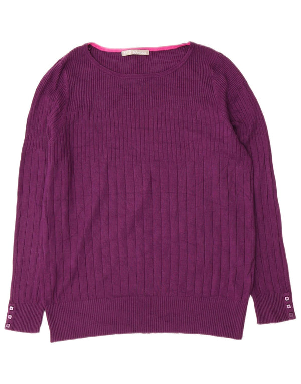 Marks & Spencer Damski sweter z dekoltem w łódkę UK 20 2XL Fioletowy Wiskoza