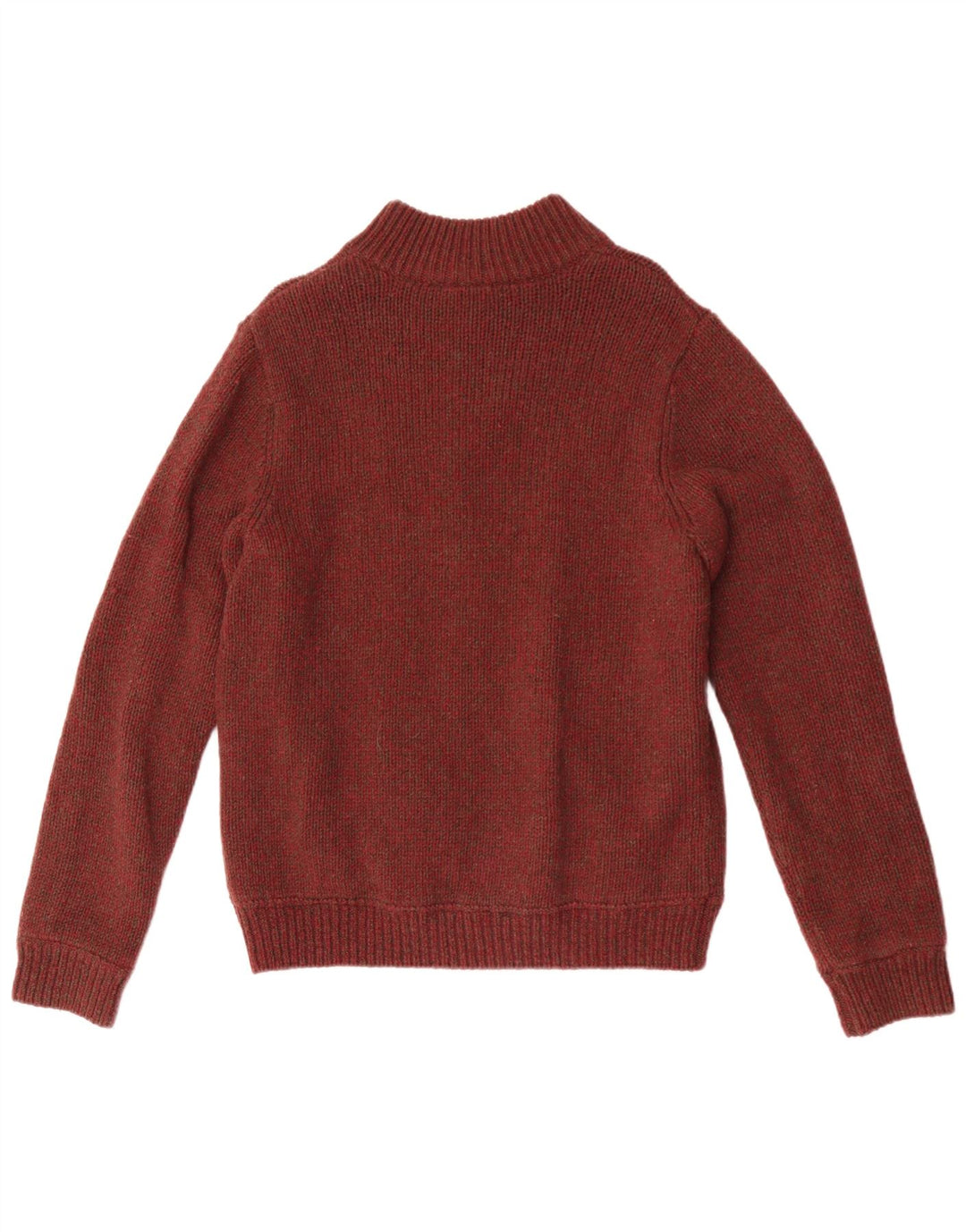 L.L.Bean Męski sweter rozpinany na zamek, mały, bordowy, wełniany