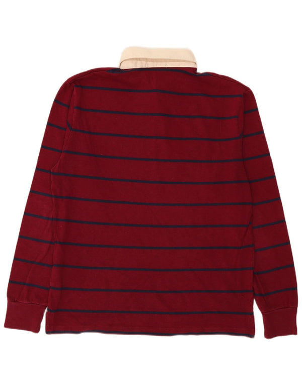 Męska koszulka polo do rugby Gant z długim rękawem, 2XL, bordowa, bawełniana w paski