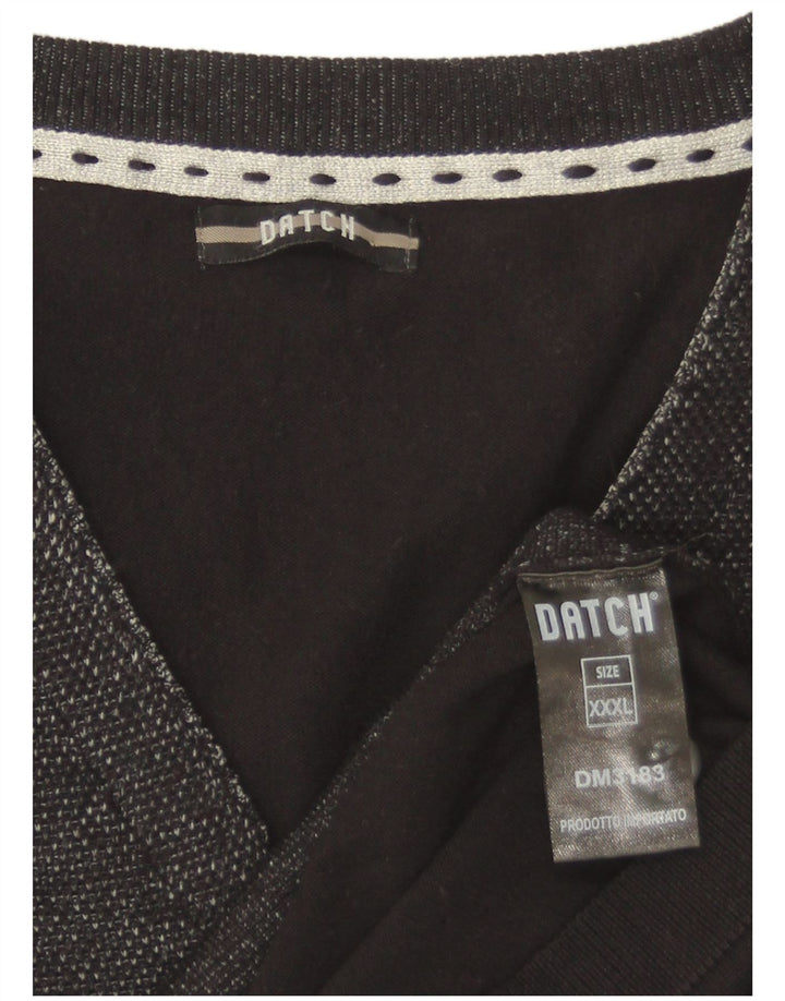 Męski sweter Datch bez rękawów, 3XL, czarna wiskoza