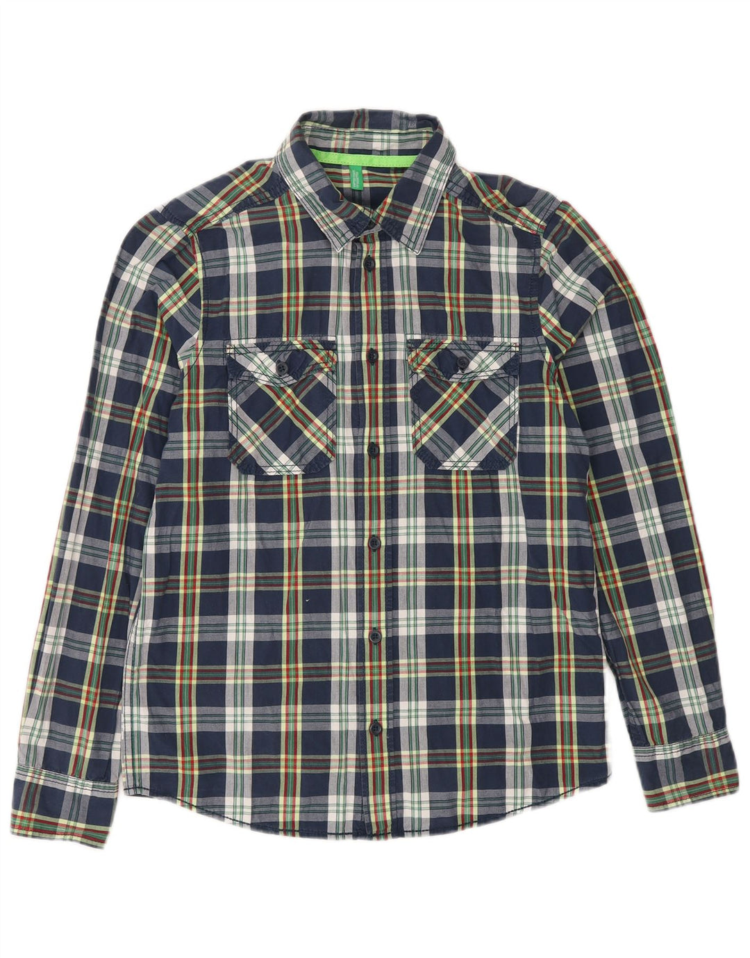 Koszula chłopięca BENETTON 9-10 lat w granatową kratkę