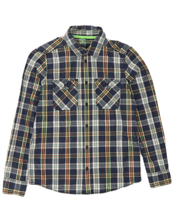 Koszula chłopięca BENETTON 9-10 lat w granatową kratkę