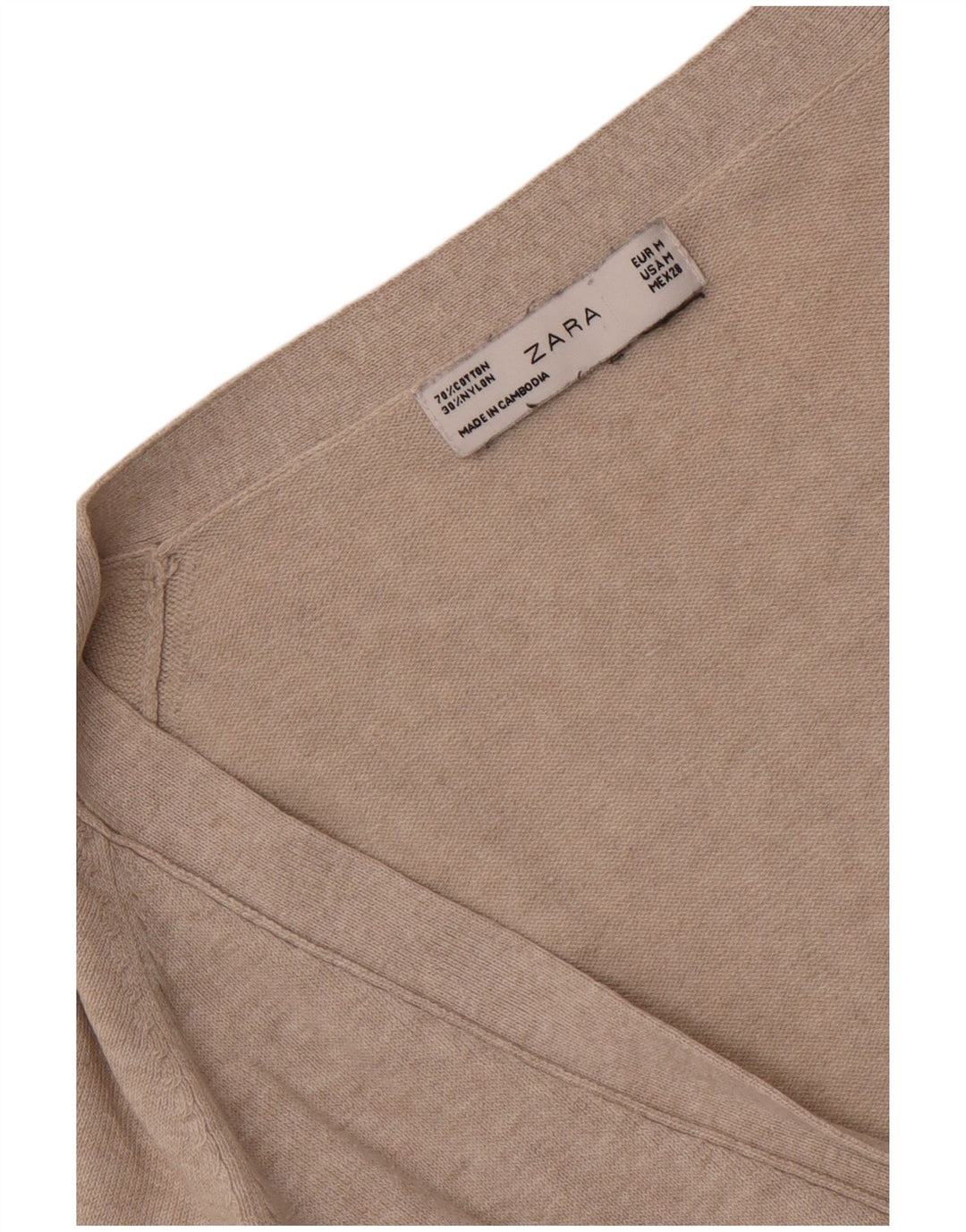 Sweter damski Zara UK 12, średnioszary, bawełniany w plamki
