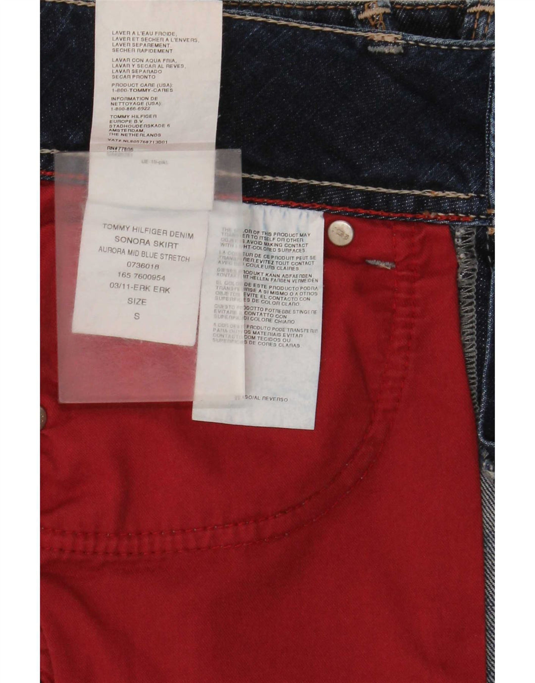Damska spódnica dżinsowa Tommy Hilfiger mała W27 niebieska bawełna