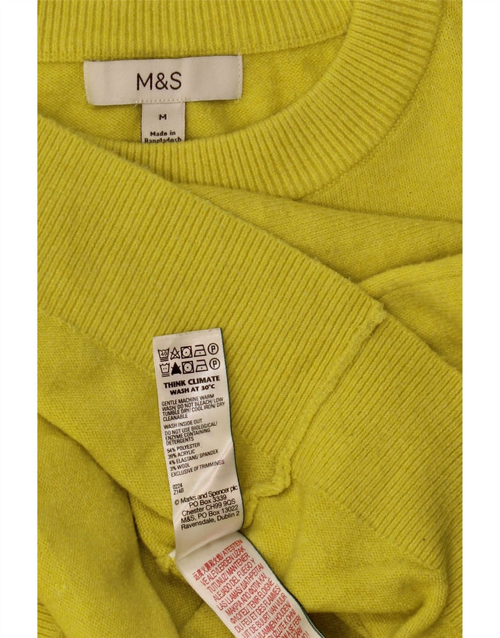 Marks & Spencer Damski sweter z dekoltem w łódkę, UK 14, średni żółty
