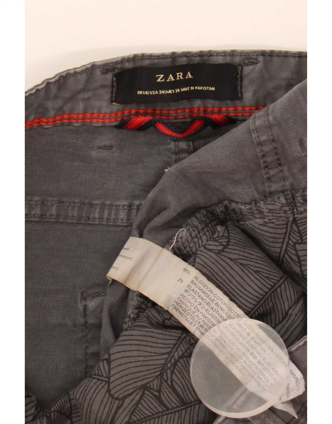 Męskie jeansy slim fit Zara EU 44 Large W34 L29 Szara bawełna