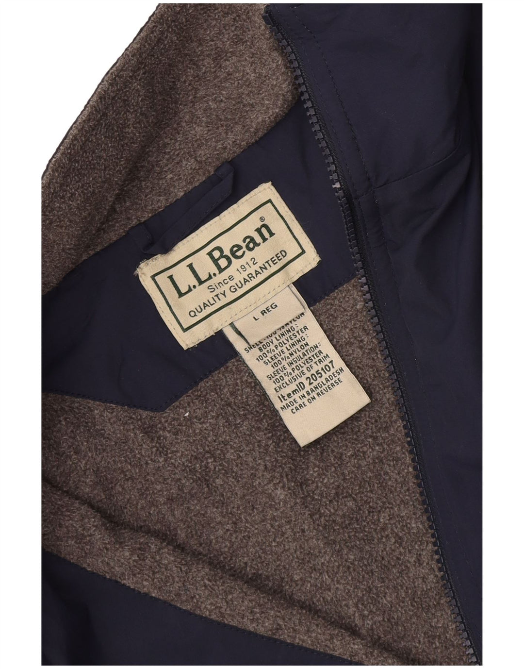Męska kurtka bomber L.L.Bean UK 40, duża granatowa, poliester