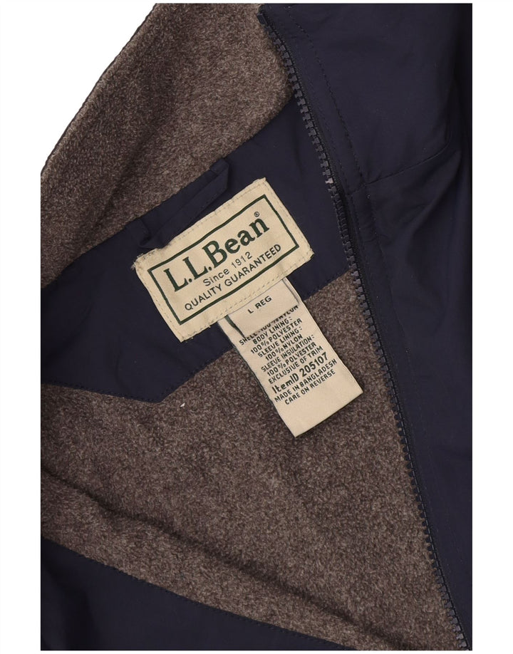 Męska kurtka bomber L.L.Bean UK 40, duża granatowa, poliester