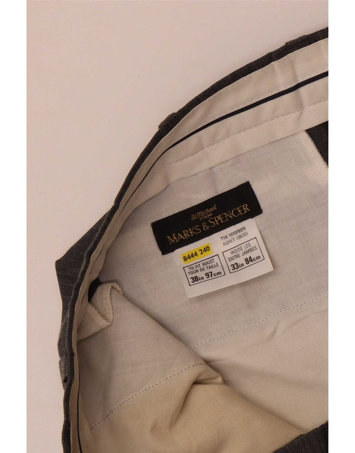 Marks & Spencer Męskie spodnie garniturowe St. Michael W38 L33 szare