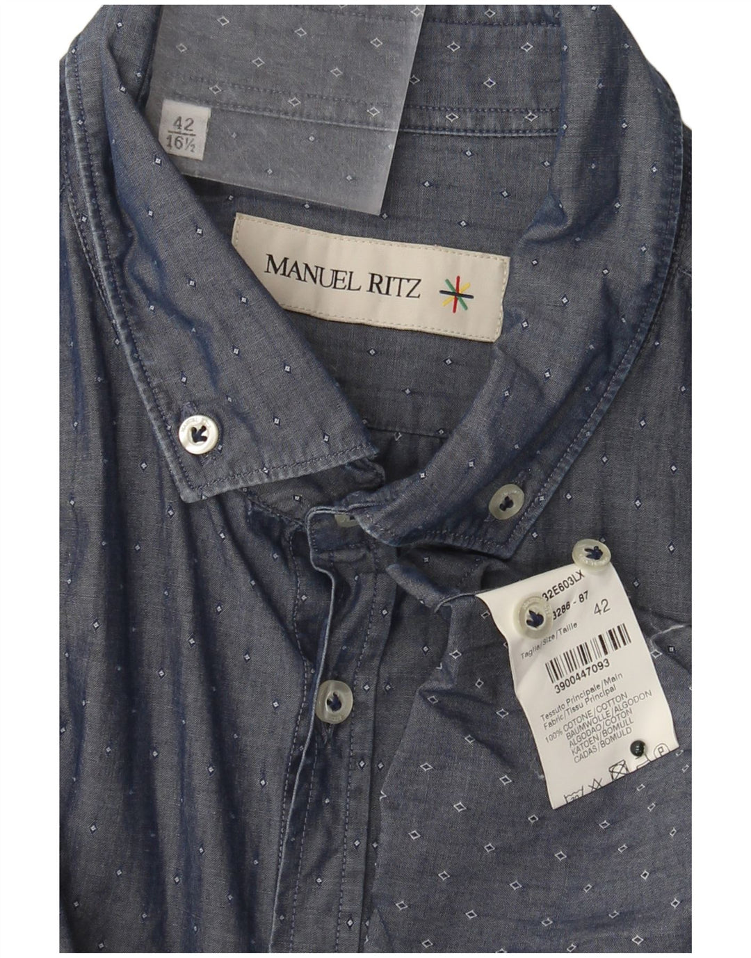 Koszula męska Manuel Ritz rozmiar 42 16 1/2 duża niebieska bawełniana