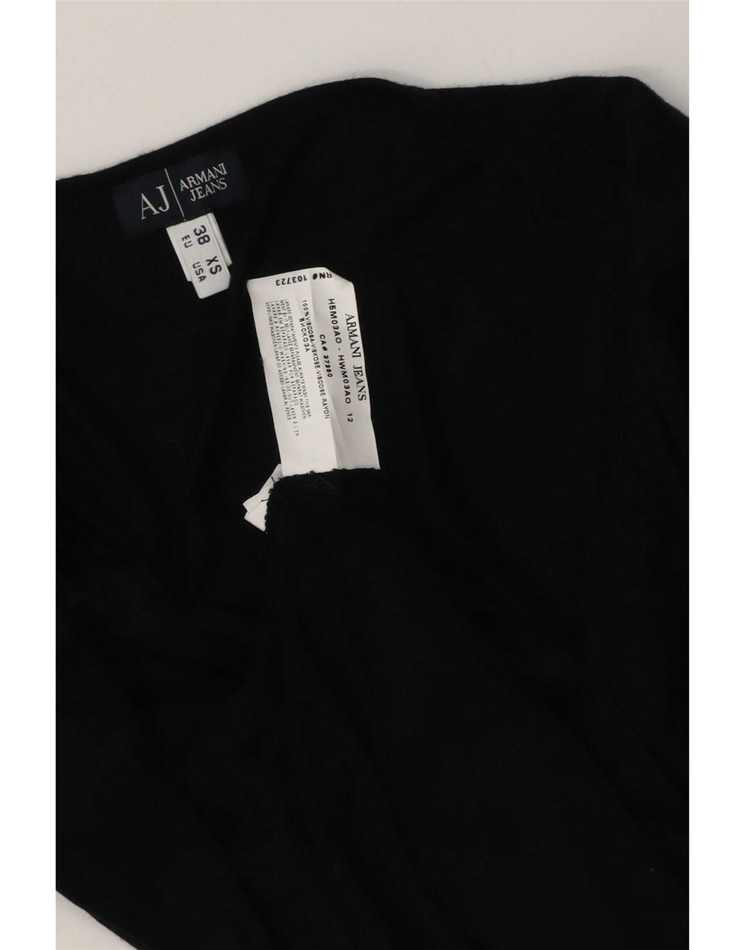 Damski top Armani Jeans z rękawem 3/4 EU 38, średnia czarna wiskoza