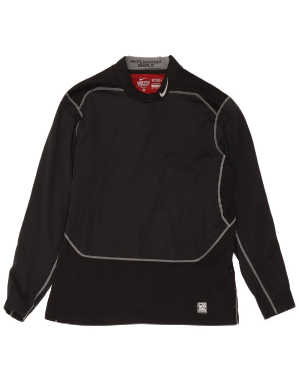 Męska koszulka Nike Dri Fit z długim rękawem XL, czarna, z blokami kolorów, poliestrowa