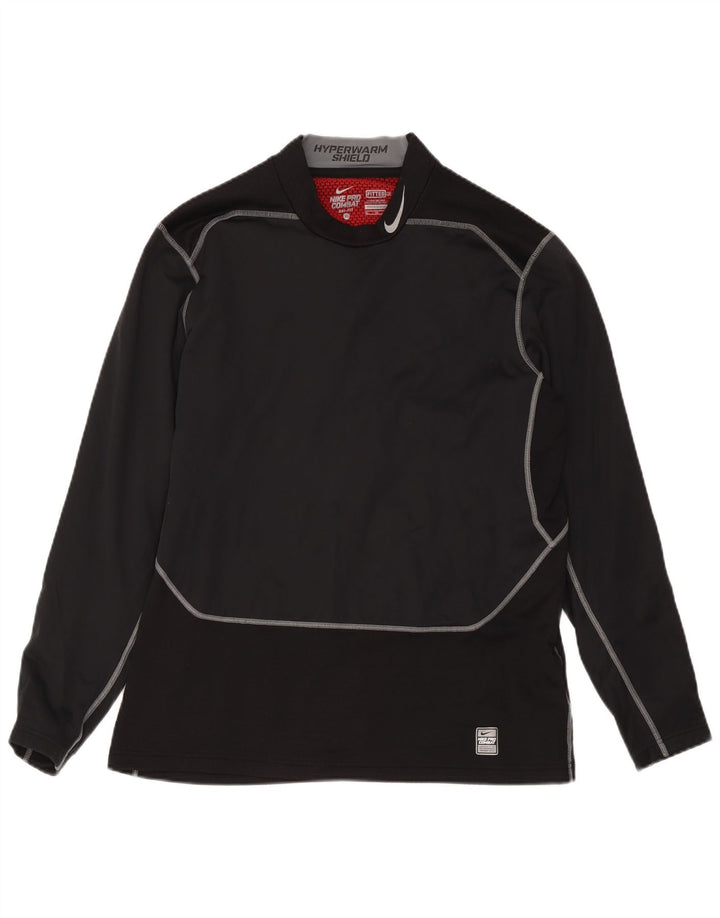 Męska koszulka Nike Dri Fit z długim rękawem XL, czarna, z blokami kolorów, poliestrowa