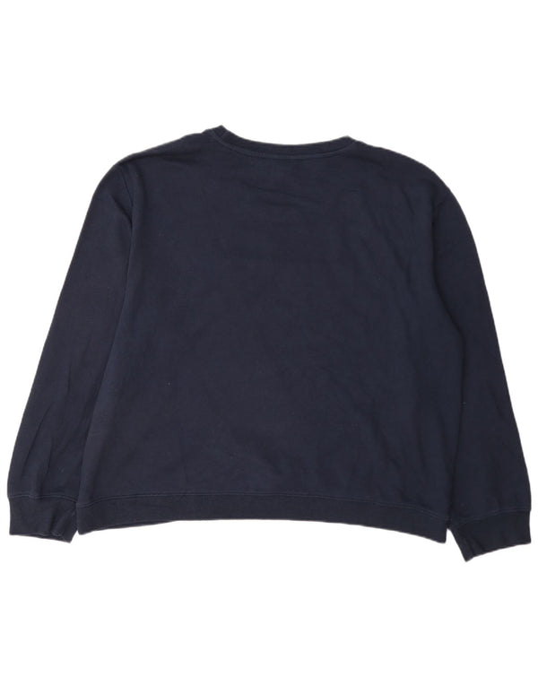 Nautica Womens Graphic Sweatshirt Jumper UK 20 2XL Navy Blue Cotton