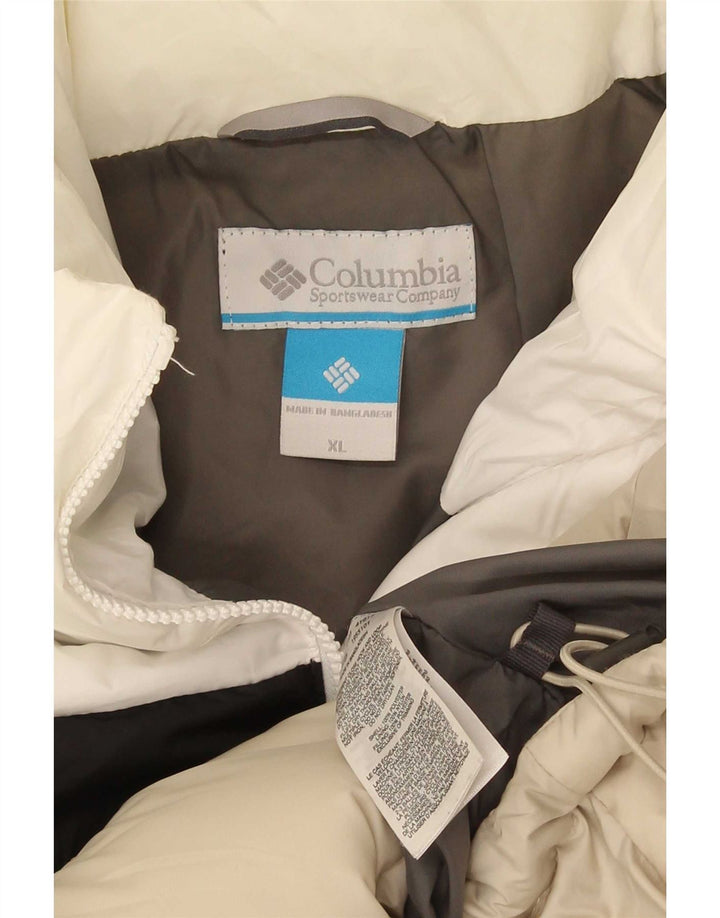 Męska ocieplana kurtka Columbia UK 42 XL Beżowy poliester z blokami kolorów