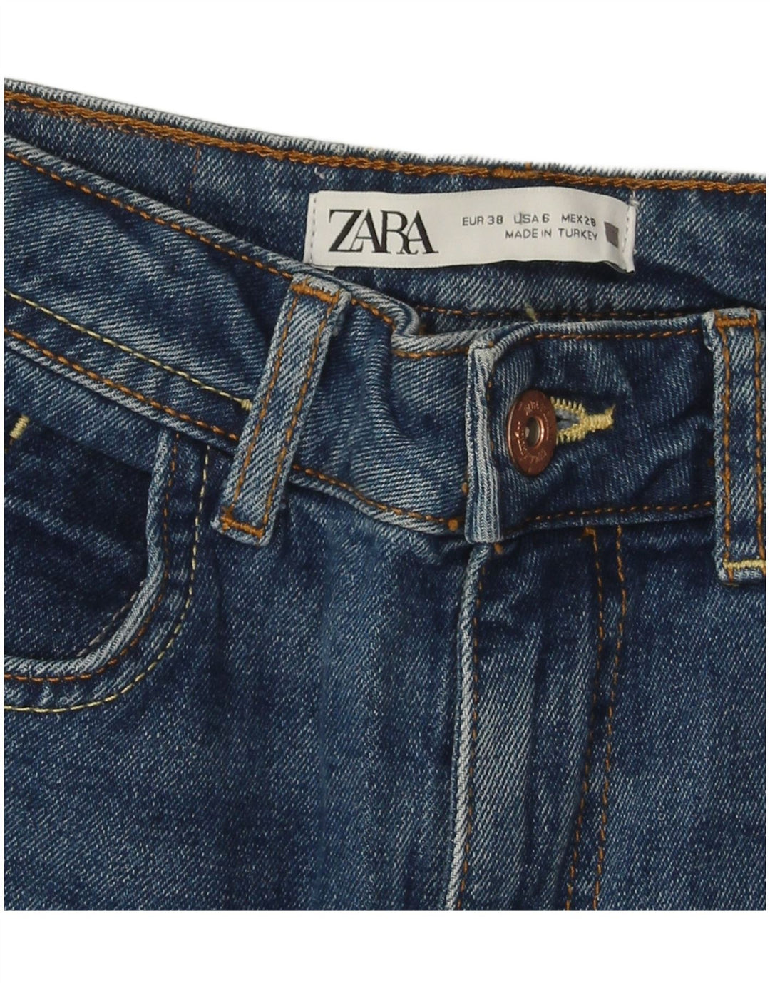 Damskie jeansy slim fit ZARA EU 38 Small W28 L27 Niebieskie