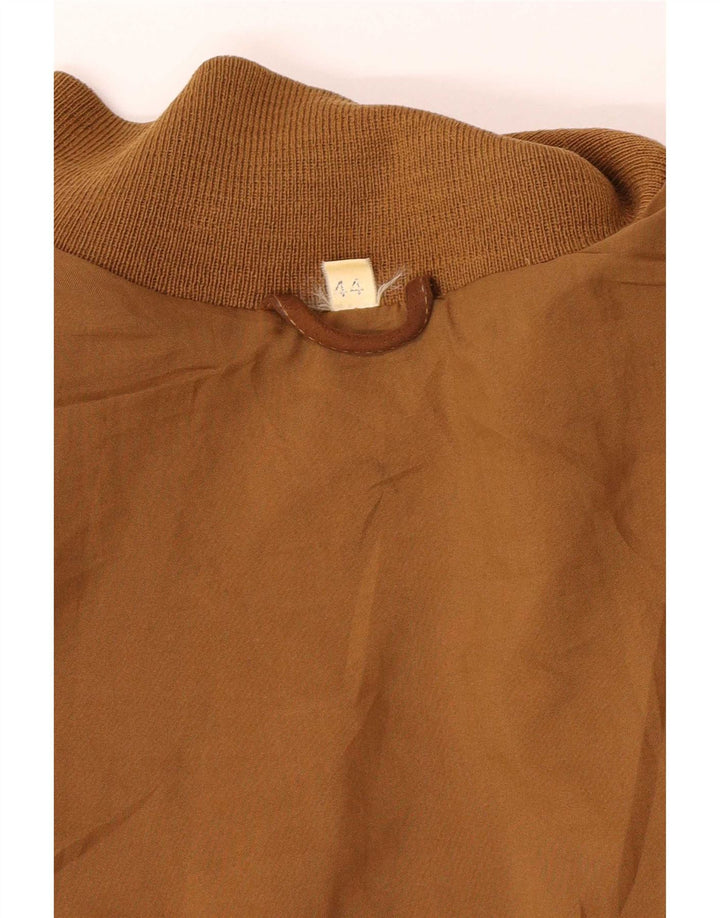 Vintage damska oversize'owa zamszowa kurtka bomber IT 44 średni beż
