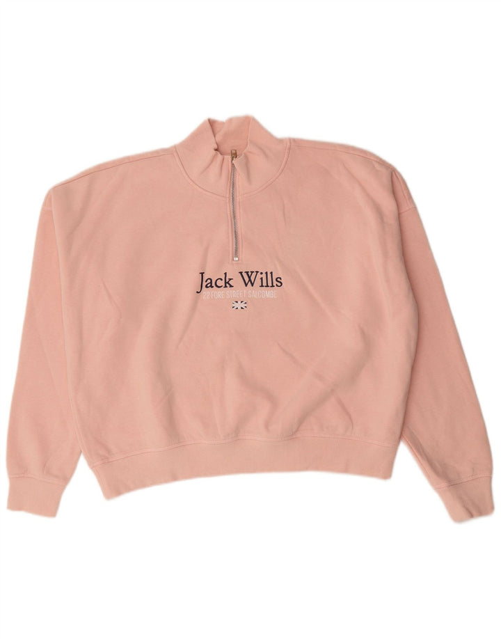 Damska bluza oversize Jack Wills z grafiką UK 14, duży różowy