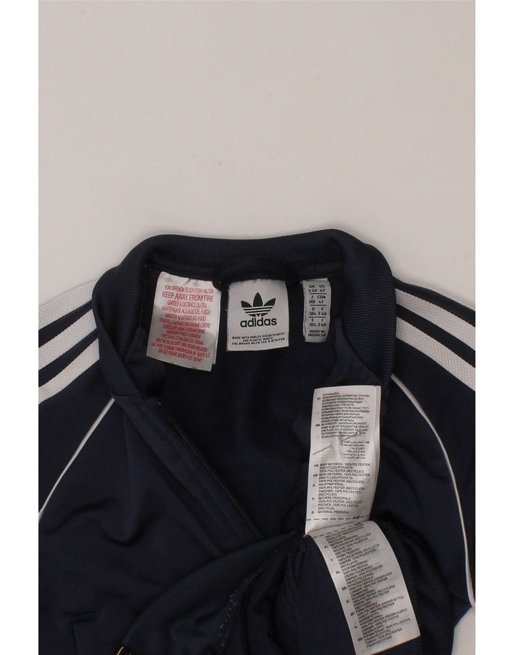 ADIDAS Boys Tracksuit Top Jacket 3-4 Years Navy Blue Polyester Vintage Adidas and Second-Hand Adidas from Messina Hembry 