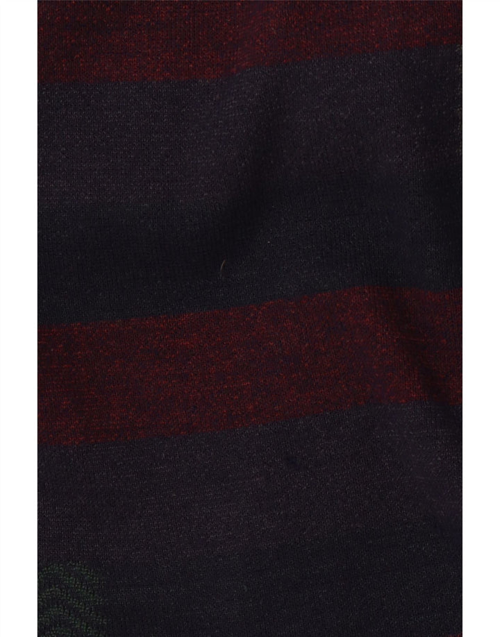 PIERRE SANGAN Męski sweter rozpinany XL, wełniany w granatowe paski