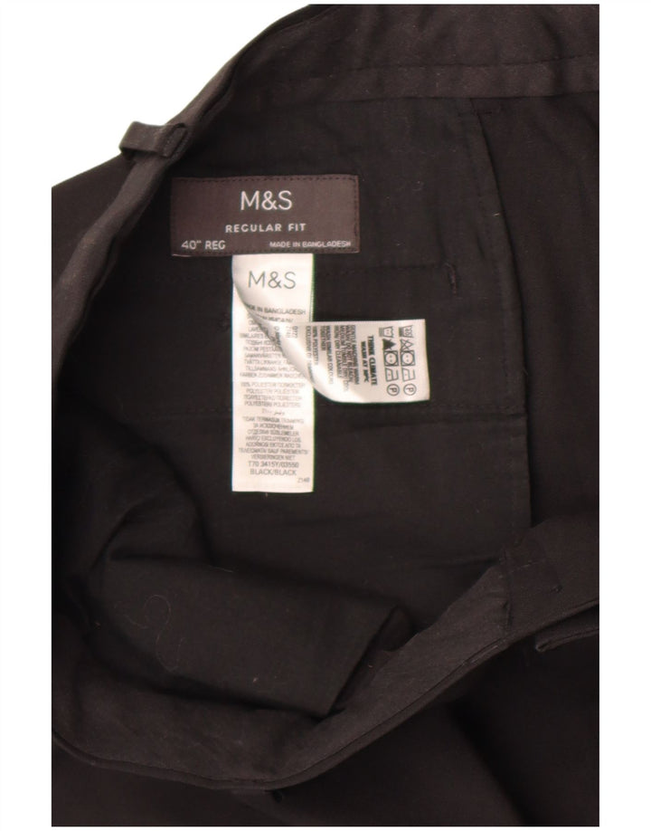 Męskie spodnie Chino Marks & Spencer o prostym kroju i regularnym kroju W40 L31 czarne