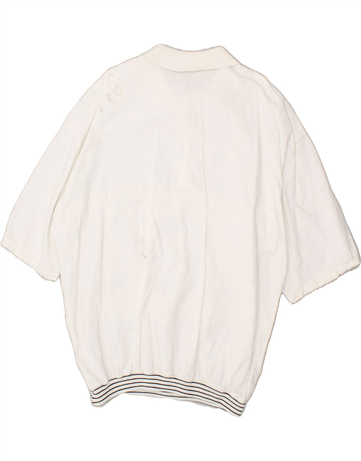 VINTAGE Mens Short Sleeve Pullover Shirt 2XL White Vintage Vintage and Second-Hand Vintage from Messina Hembry 