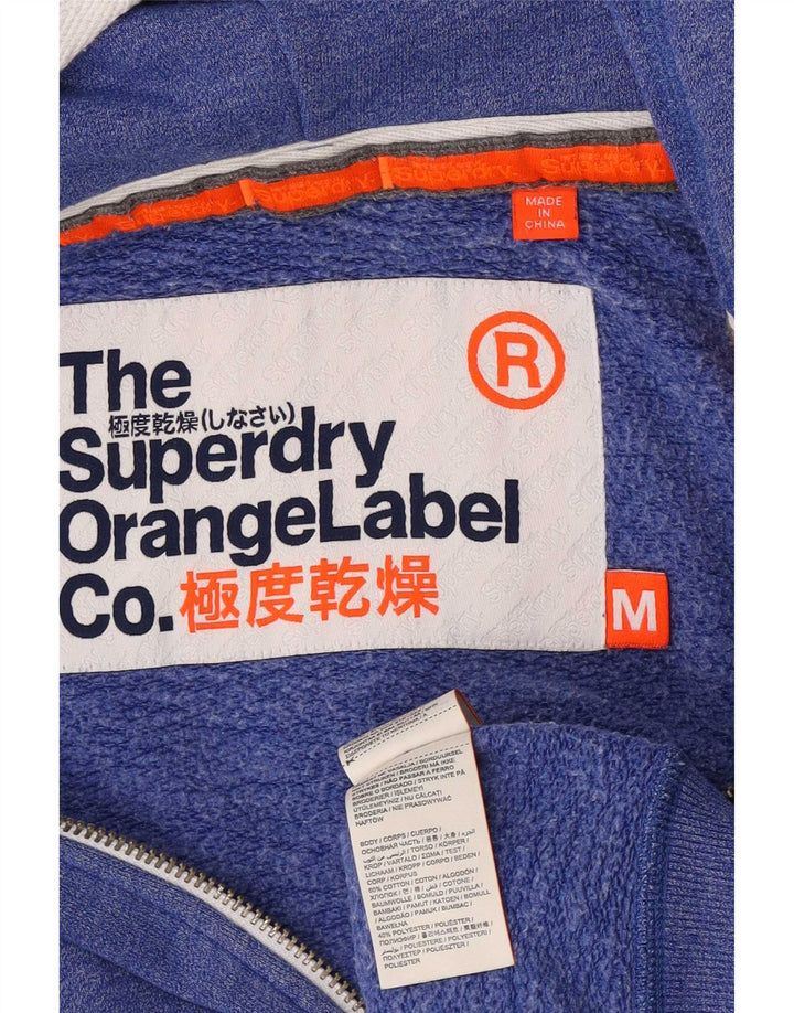Męski sweter z kapturem i zamkiem Superdry, średnioniebieski, bawełniany