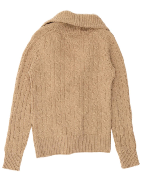 Sweter damski Massimo Dutti UK 12 Średni brązowy wełniany