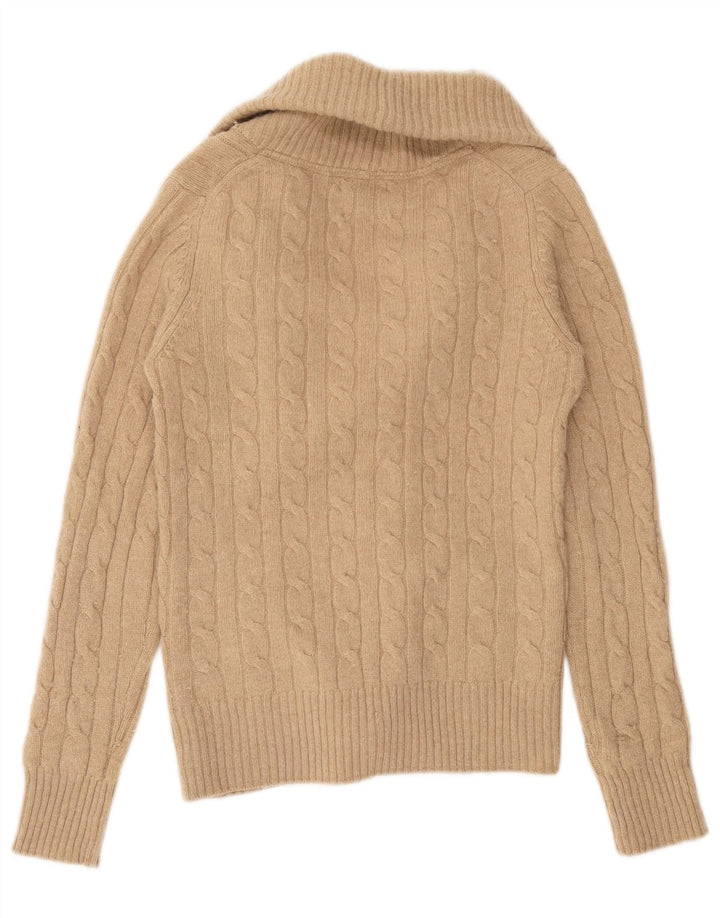 Sweter damski Massimo Dutti UK 12 Średni brązowy wełniany