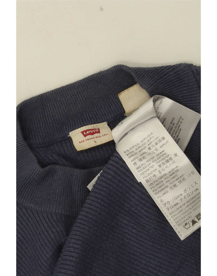 Damski top Levi's z długim rękawem UK 14, duży, granatowy, akrylowy