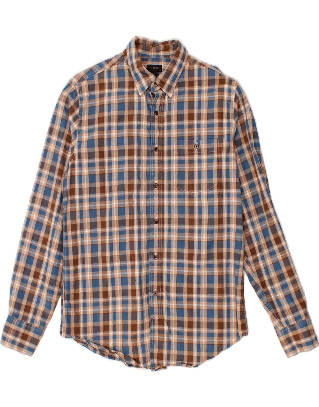 J. CREW Mens Shirt Small Beige Check Cotton Vintage J. Crew and Second-Hand J. Crew from Messina Hembry 