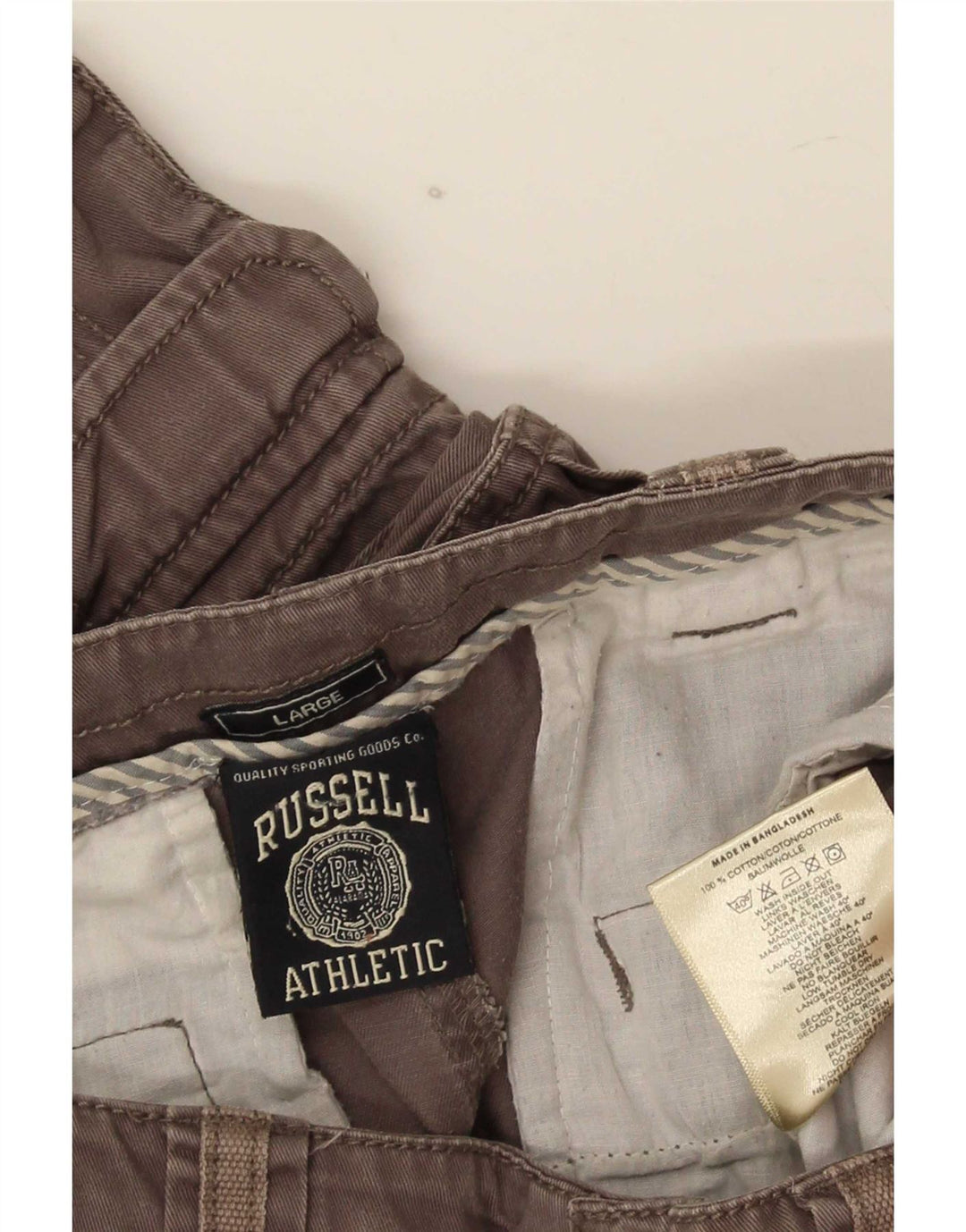 Męskie spodenki cargo Russell Athletic, duże W34, szara bawełna