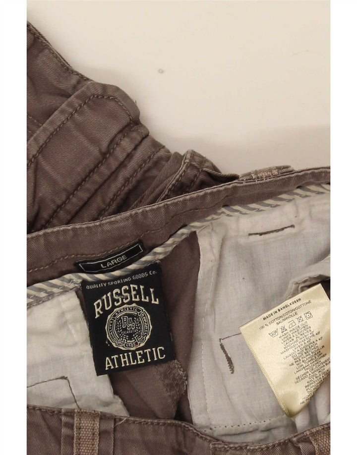 Męskie spodenki cargo Russell Athletic, duże W34, szara bawełna