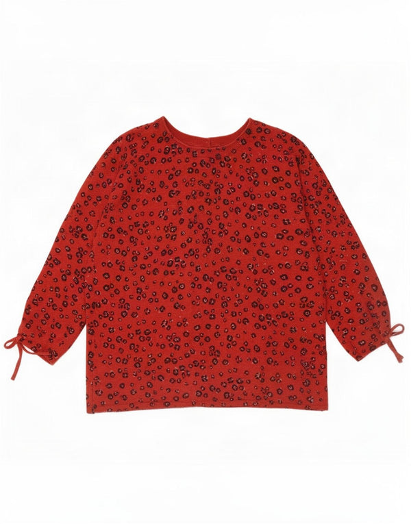 Damska bluzka z rękawem 3/4 Fat Face Top UK 10 Small Red Animal Print