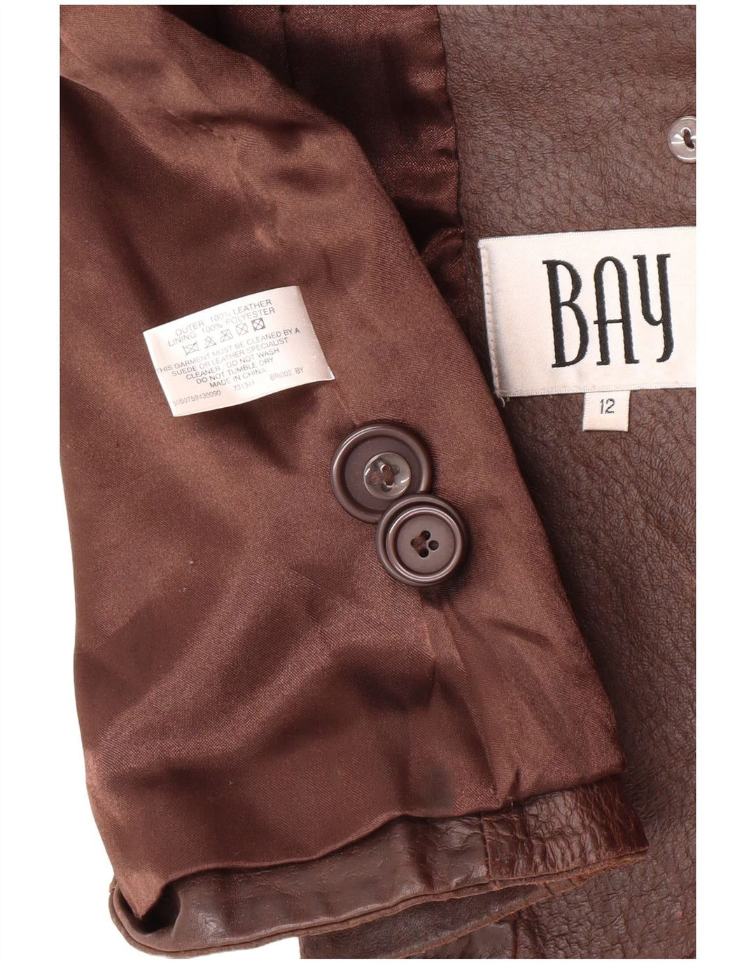 Damska kurtka skórzana Bay UK 12 Średni brązowy skórzany klasyk