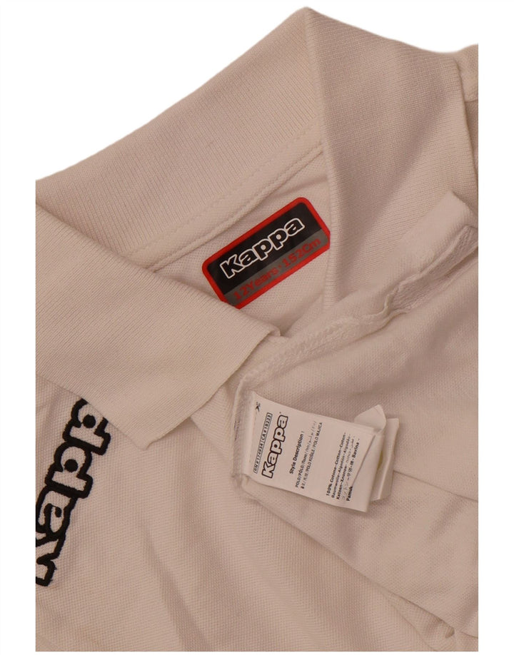 Chłopięca koszulka polo Kappa ACD Solignano 11-12 lat, biała bawełna