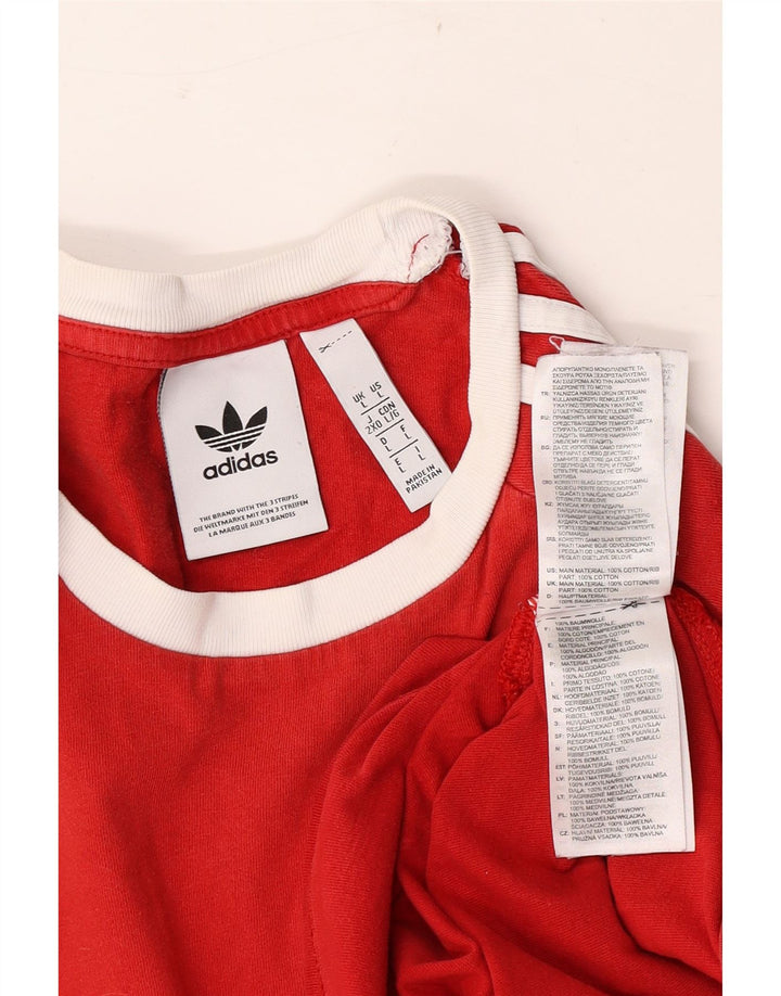 Adidas Męska Koszulka Top Duża Czerwona Bawełna