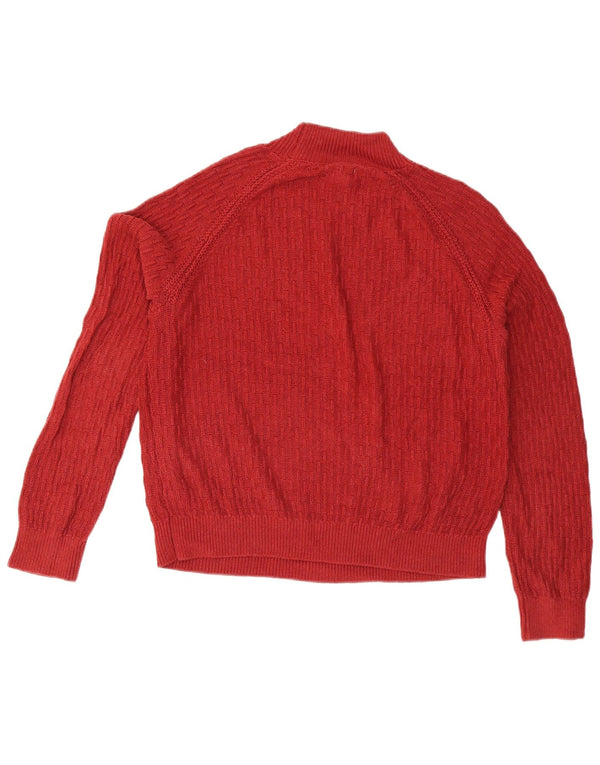 Sweter damski Fat Face o luźnym kroju z golfem UK 12, średni czerwony