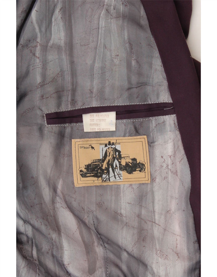 VINTAGE Womens Double Breasted Blazer Jacket IT 46 Large Purple Polyester Vintage Vintage and Second-Hand Vintage from Messina Hembry 