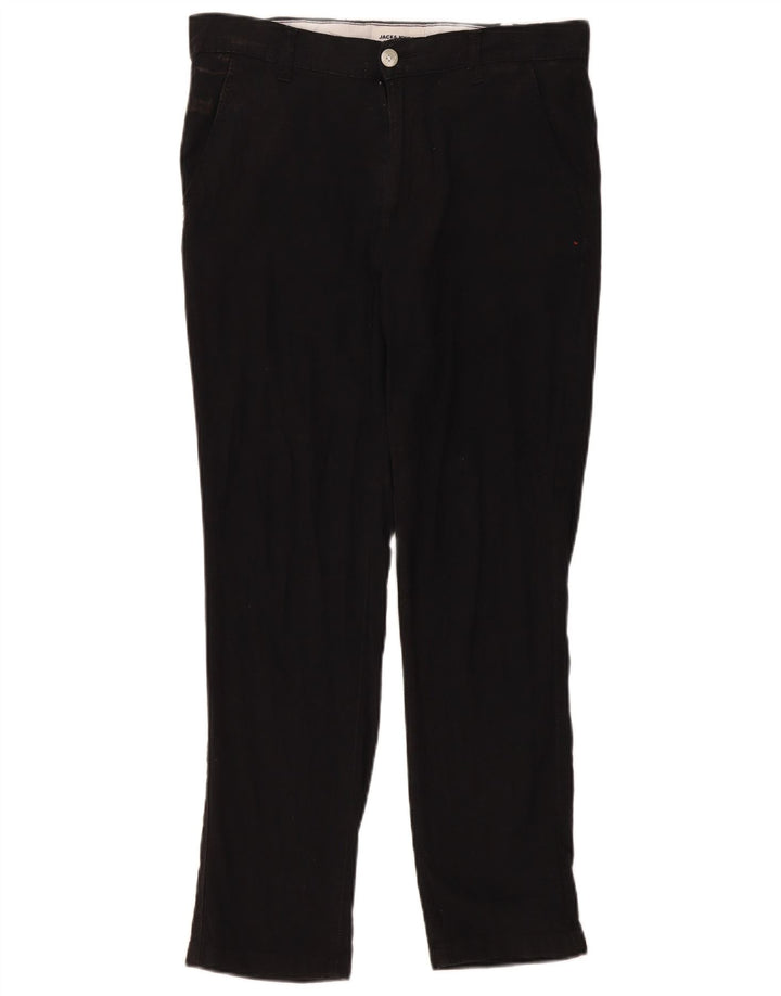 Męskie spodnie typu slim chino Jack & Jones W30 L27 Czarny poliester