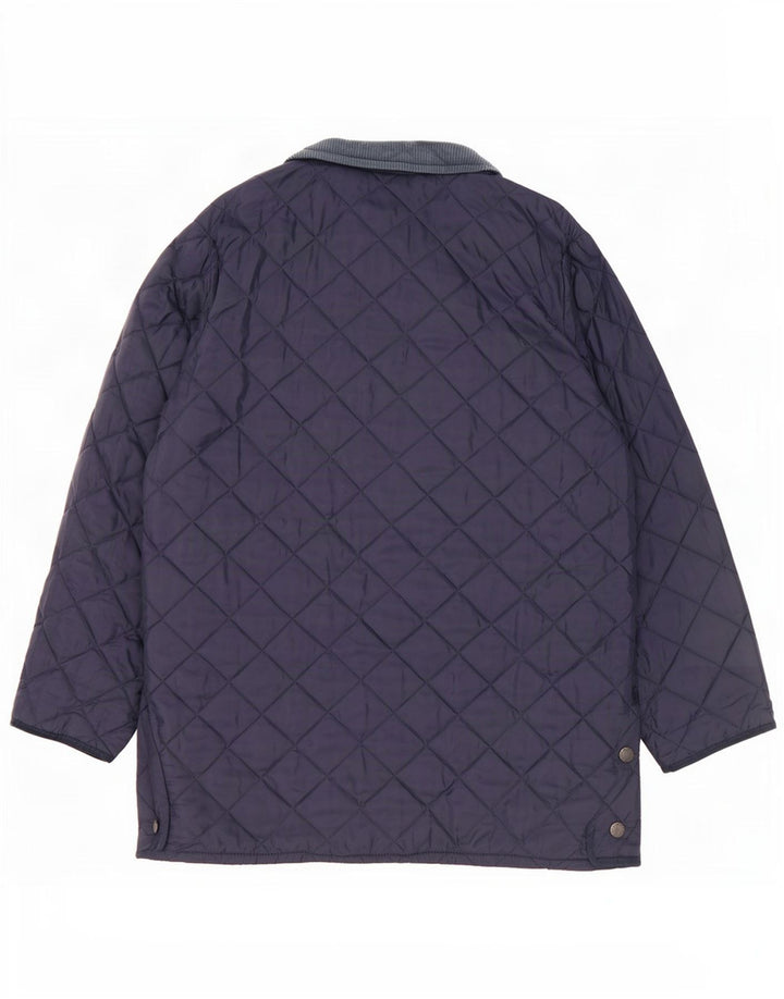 Męska pikowana kurtka Barbour LIDDESDALE UK 40, duża, granatowa, nylonowa
